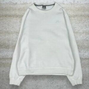 Vintage Nike Sweatshirt White Cotton Crewneck Subtle Swoosh Grey Tag Y2K